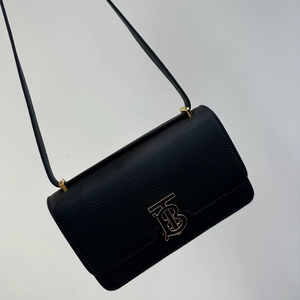 Burberry 23s lychee pattern cowhide TB metallic leather crossbody bag - Picture 3 of 9